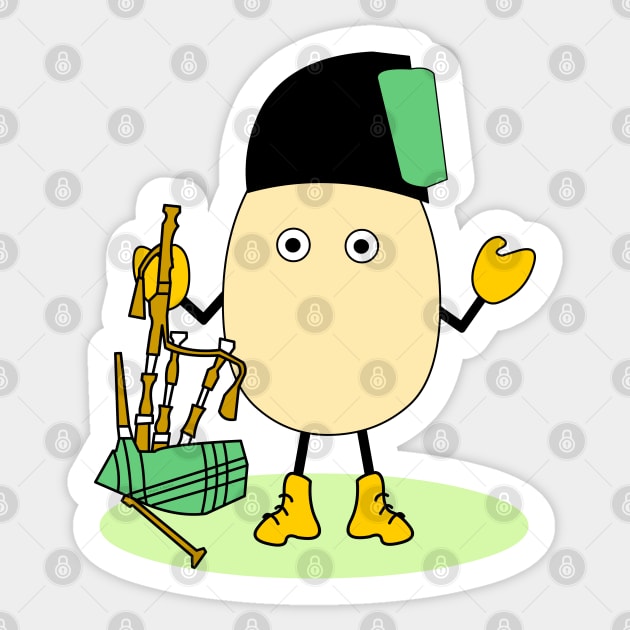 Bagpipe Egghead Sticker by Barthol Graphics